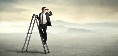 Businessman sulla scala